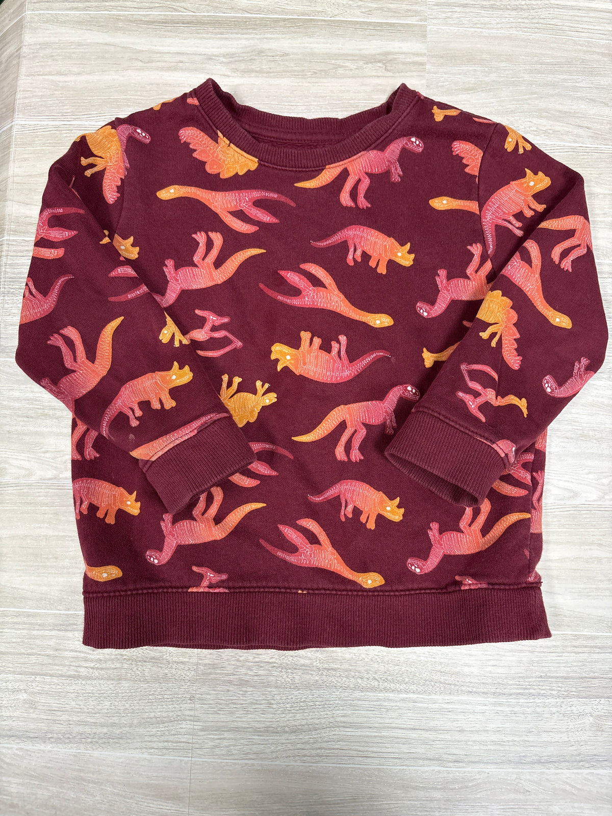 4T Maroon Dino Crewneck
