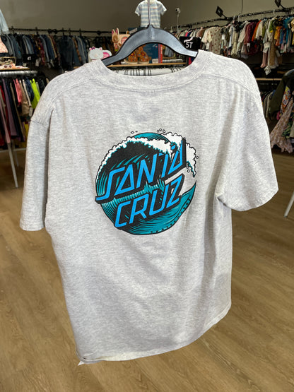 10/12 Grey Santa Cruz Blue Wave Graphic Tee