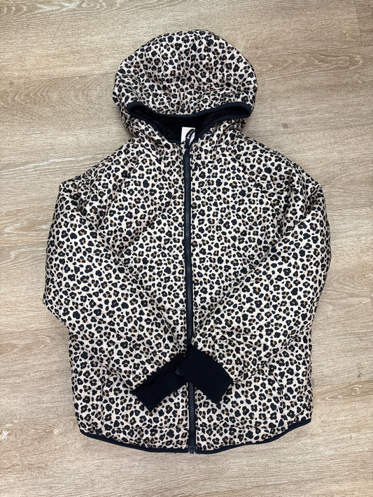 NWT 14 Leopard Fur Lined Puffer Jacket
