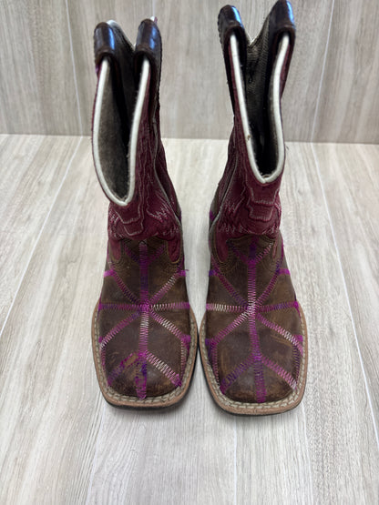 8c Ariat Threaded Toe Pink Western Boot - Blemish