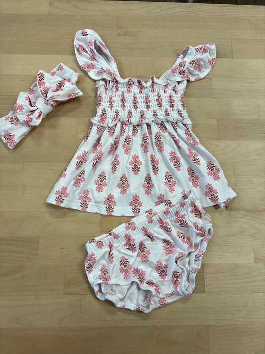 6-9m Milkberry Pink Floral 3 Piece Set