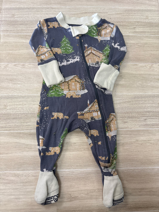 Newborn Burts Bees Muted Navy Holiday Pajama