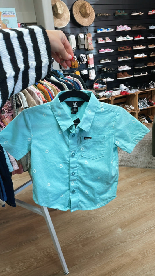 2T Volcom Blue Stone Button Up