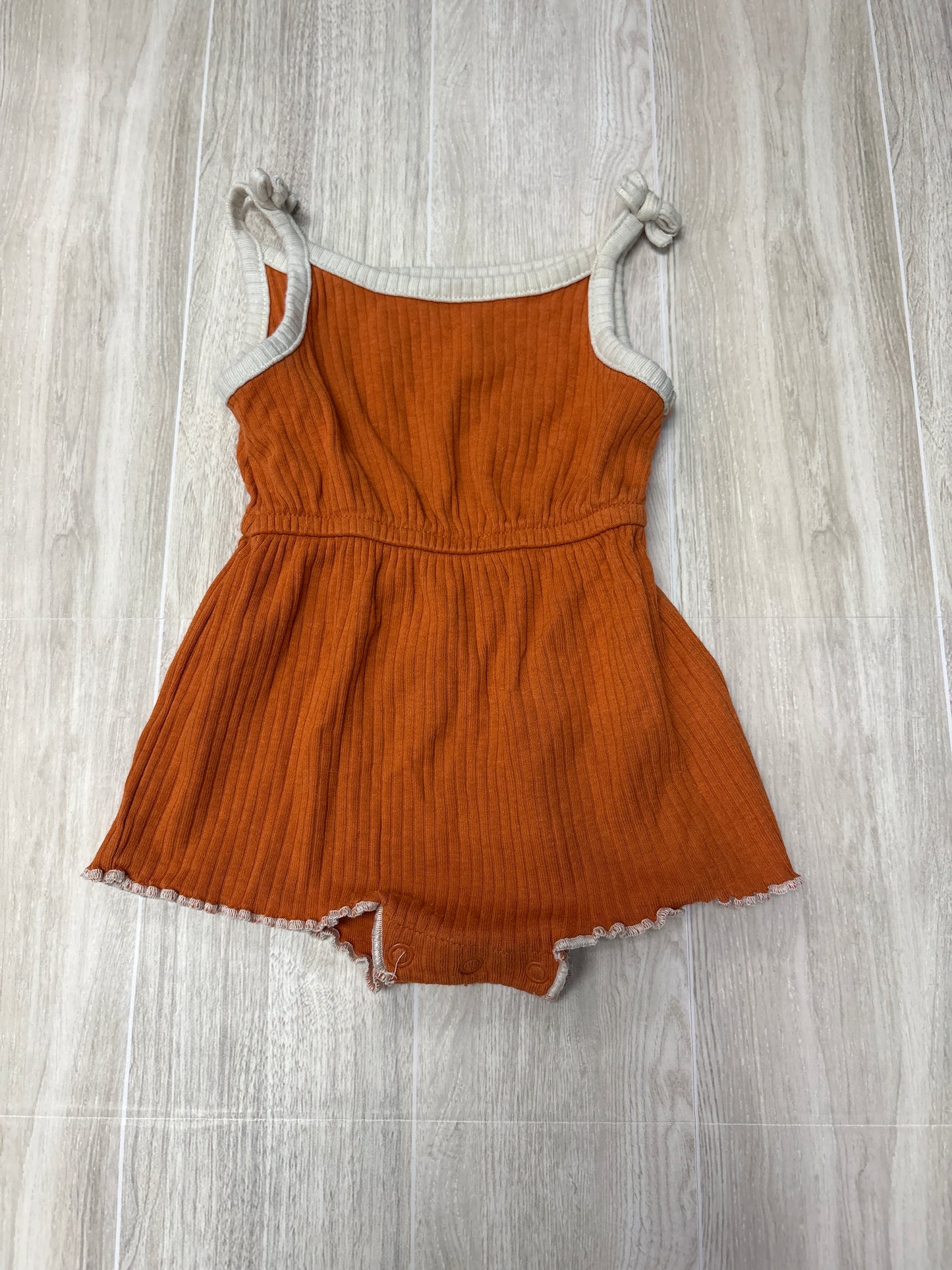 Newborn Orange Ribbed Tank Romper