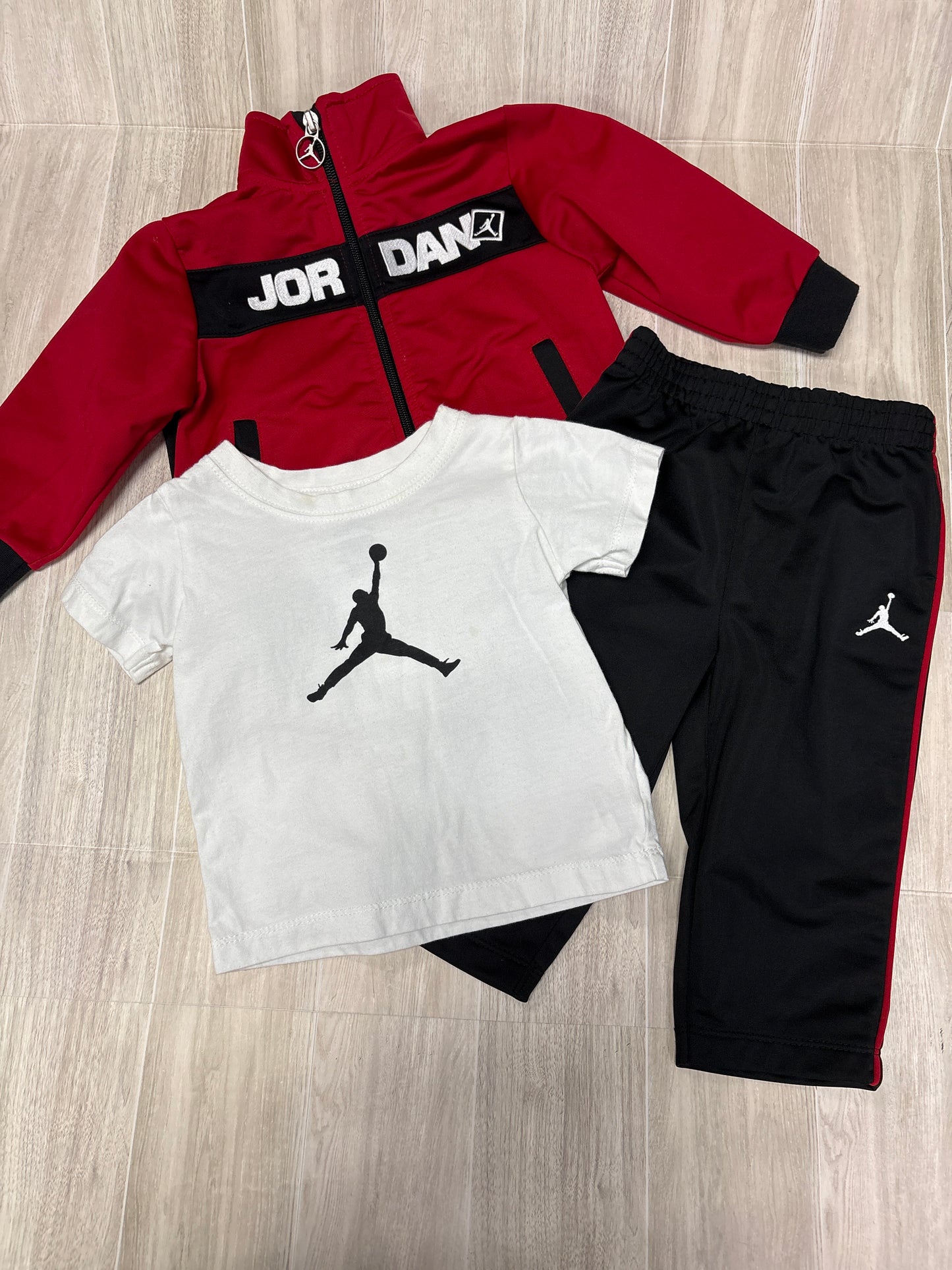 12m Jordan Sweat Set + Tee 3 Piece Set - Blemish On Tee