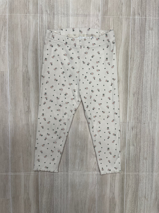 18m Cream Ribbed Floral Legging