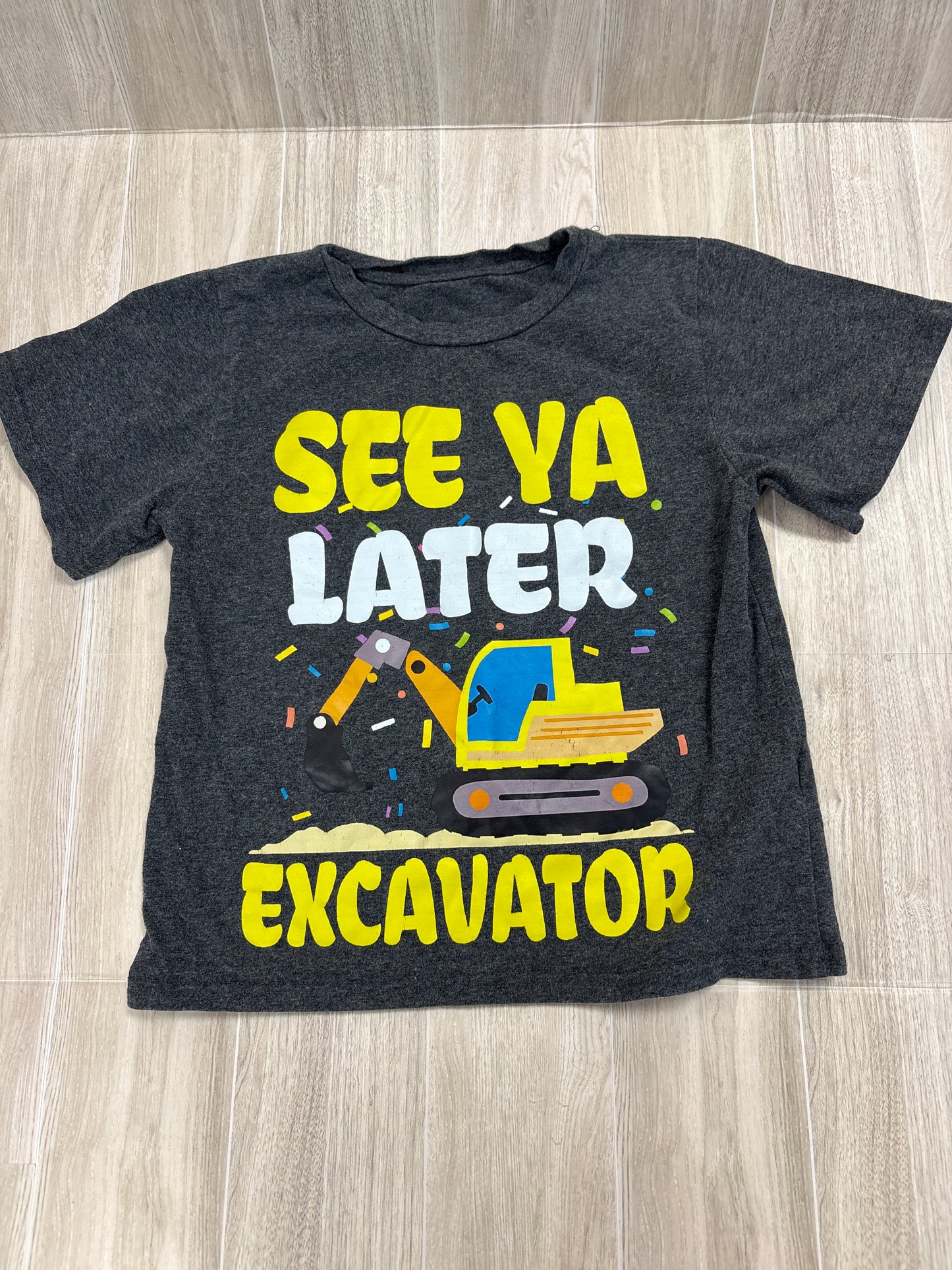 5T See Ya Later Excavator Grey Graphic Tee