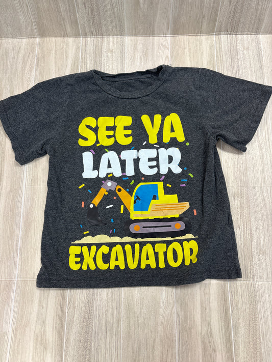 5T See Ya Later Excavator Grey Graphic Tee