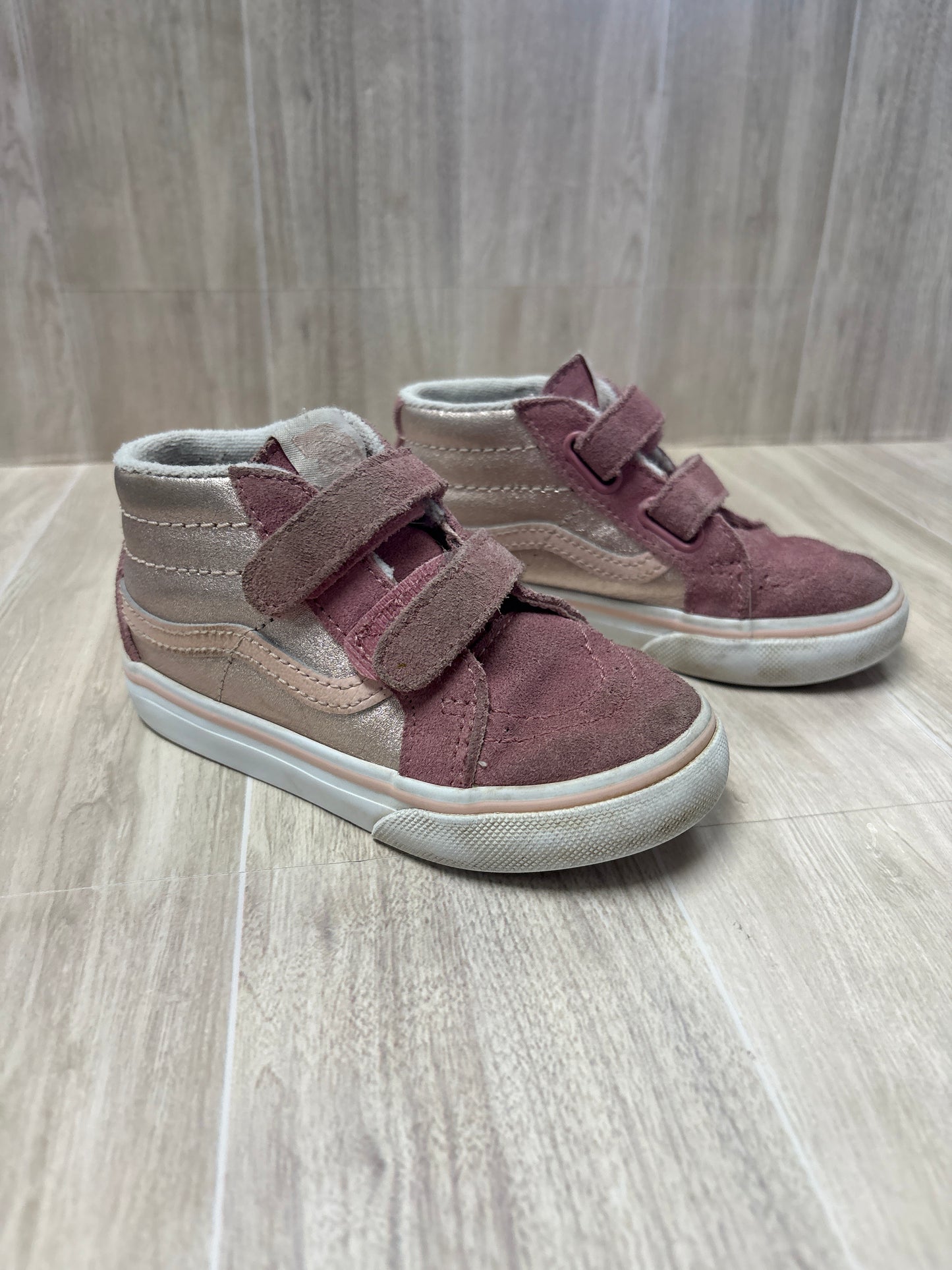 8c Vans Mid Rise Velcro Sneakers Pink/Rose Gold