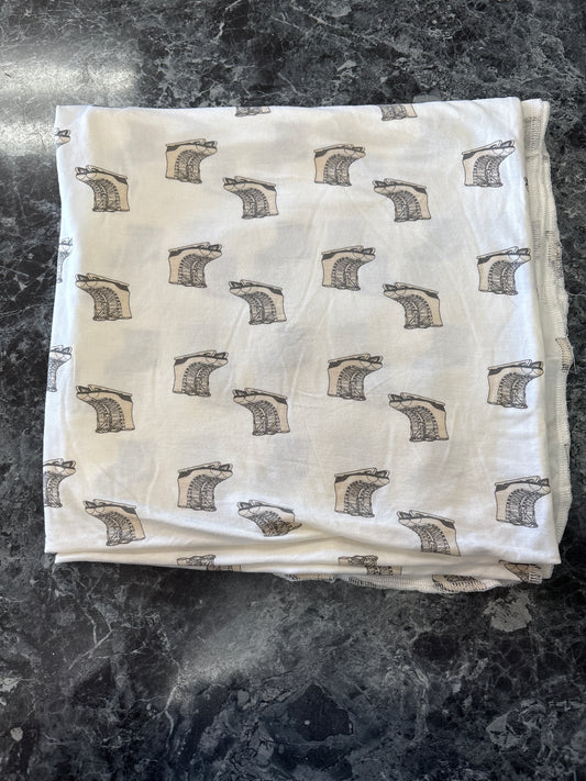 Kate Quinn Ice Skate Swaddle Blanket