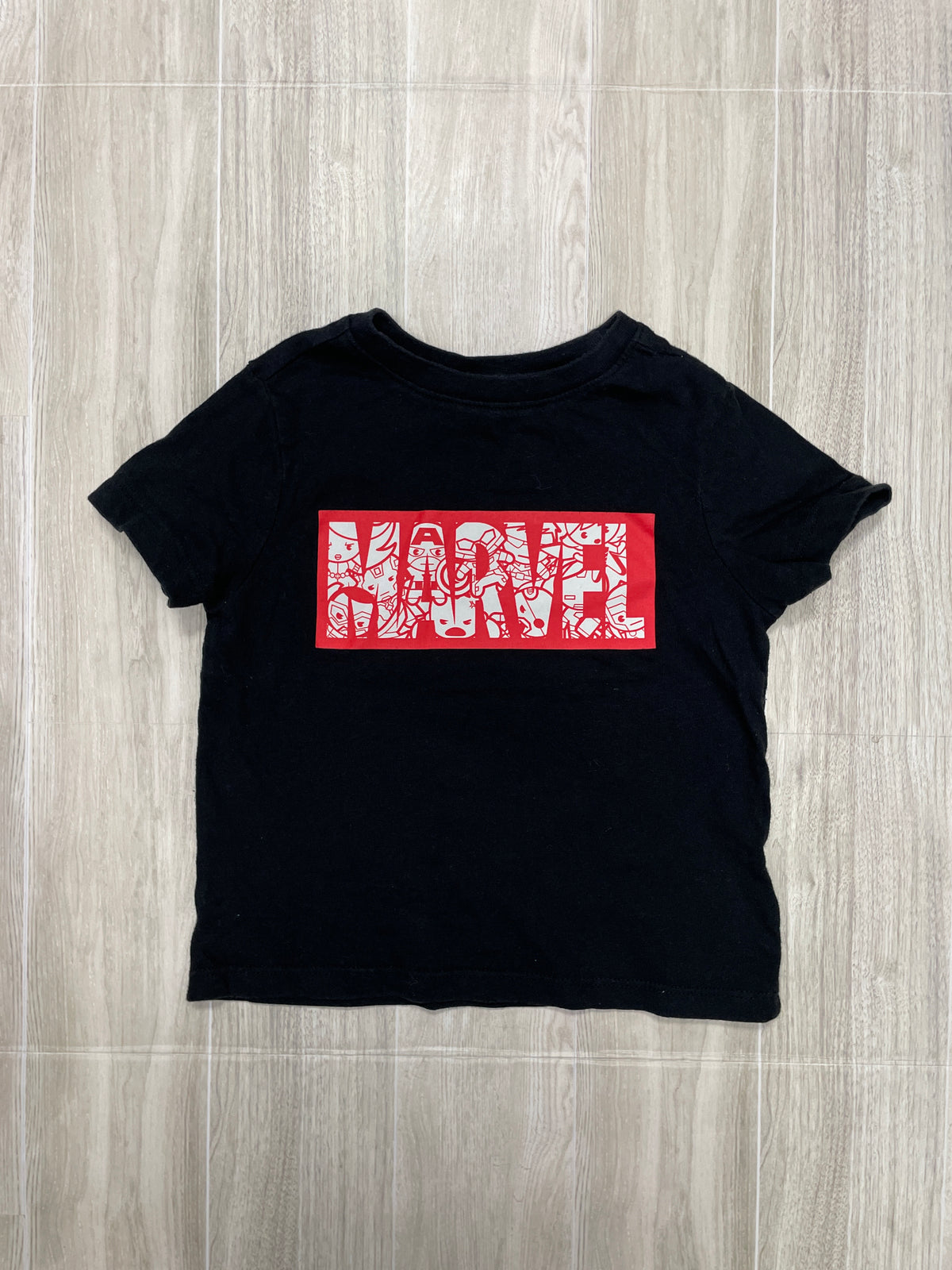 2T Black Marvel Graphic Tee