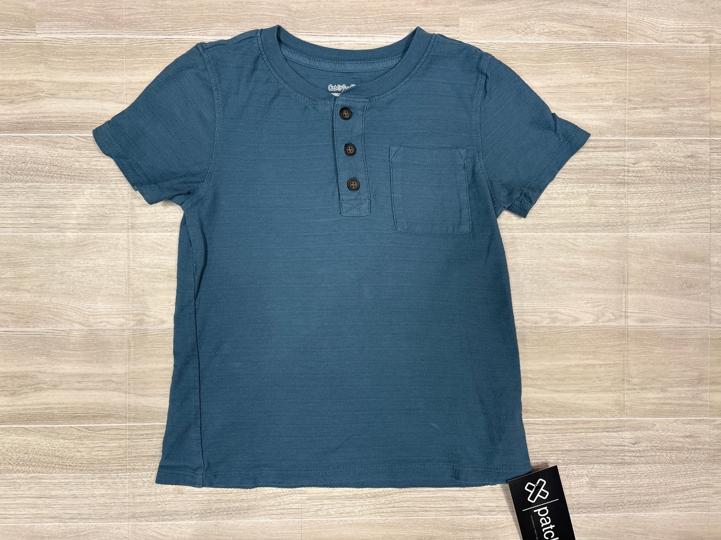 5T Ribbed Pocket Basic Tee - Blue