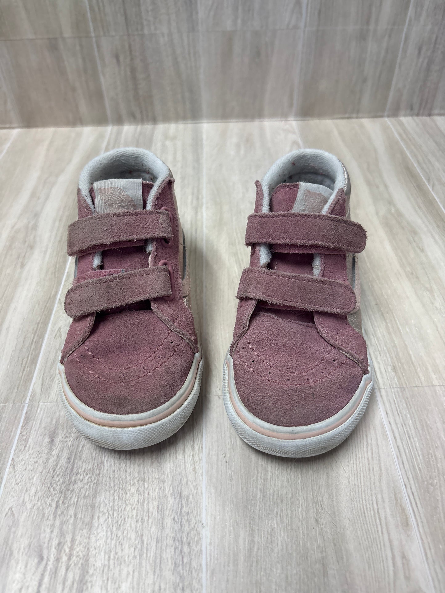 8c Vans Mid Rise Velcro Sneakers Pink/Rose Gold