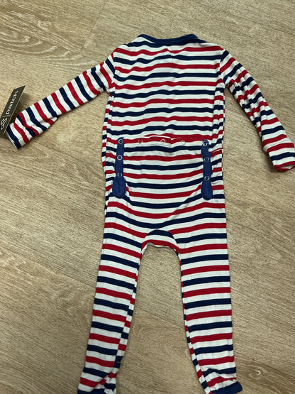 9-12m Kic Kee RWB Footed Romper