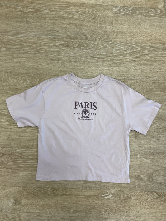 Womens XSmall Organic Collective Lavender Paris Stitched Boxy Shirt