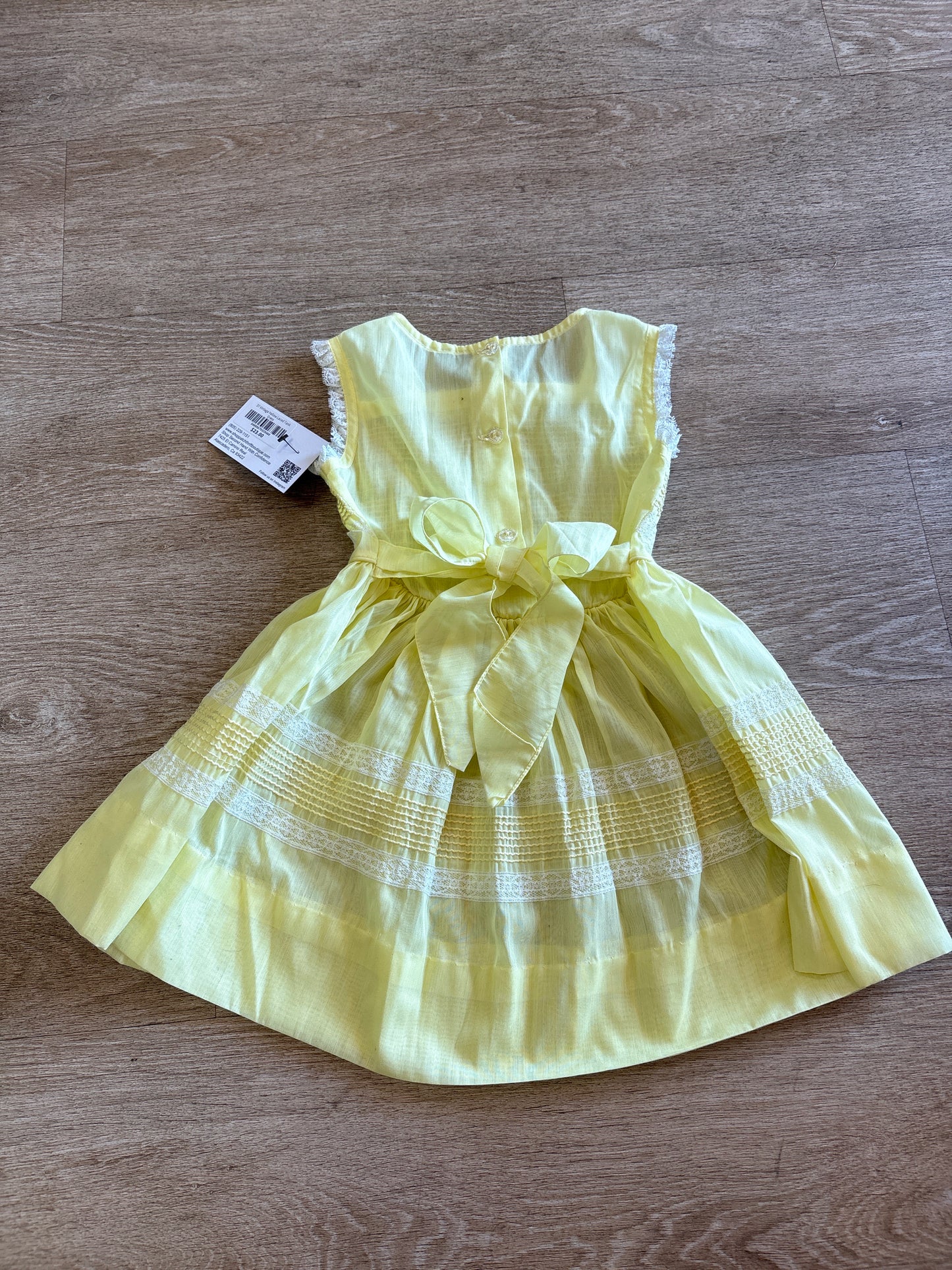3T Vintage Yellow Laced Tank Dress