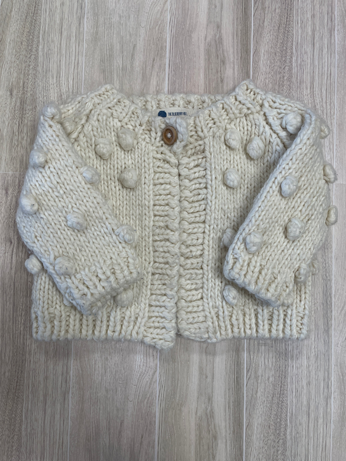 6-12m Cream Pom Pom Knit Cardigan