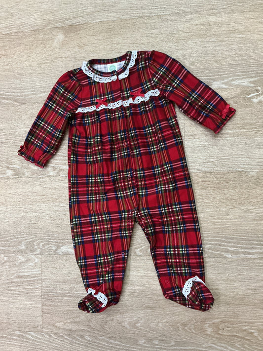 6m Little Me Plaid Footed Pajamas