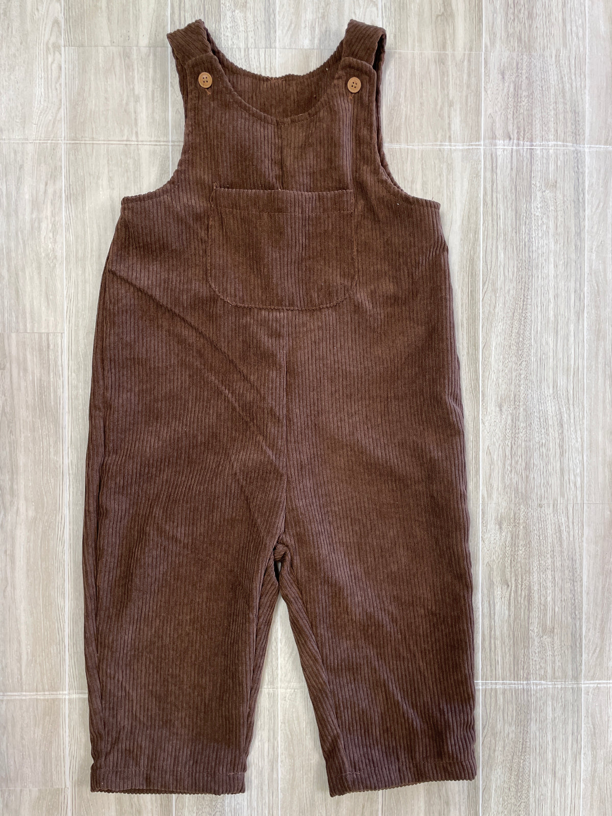 12-18m Brown Corduroy Button Overall