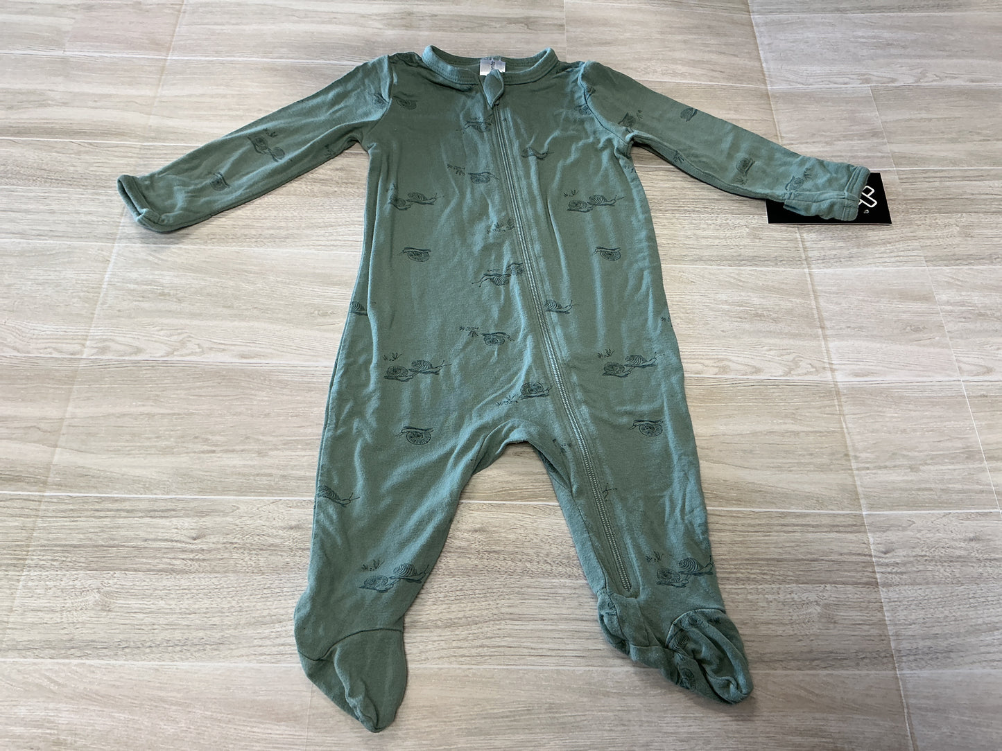 0-3m Sage Snail Pajama