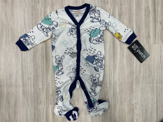 0-3m Disney Mickey Mouse Footed Pajama