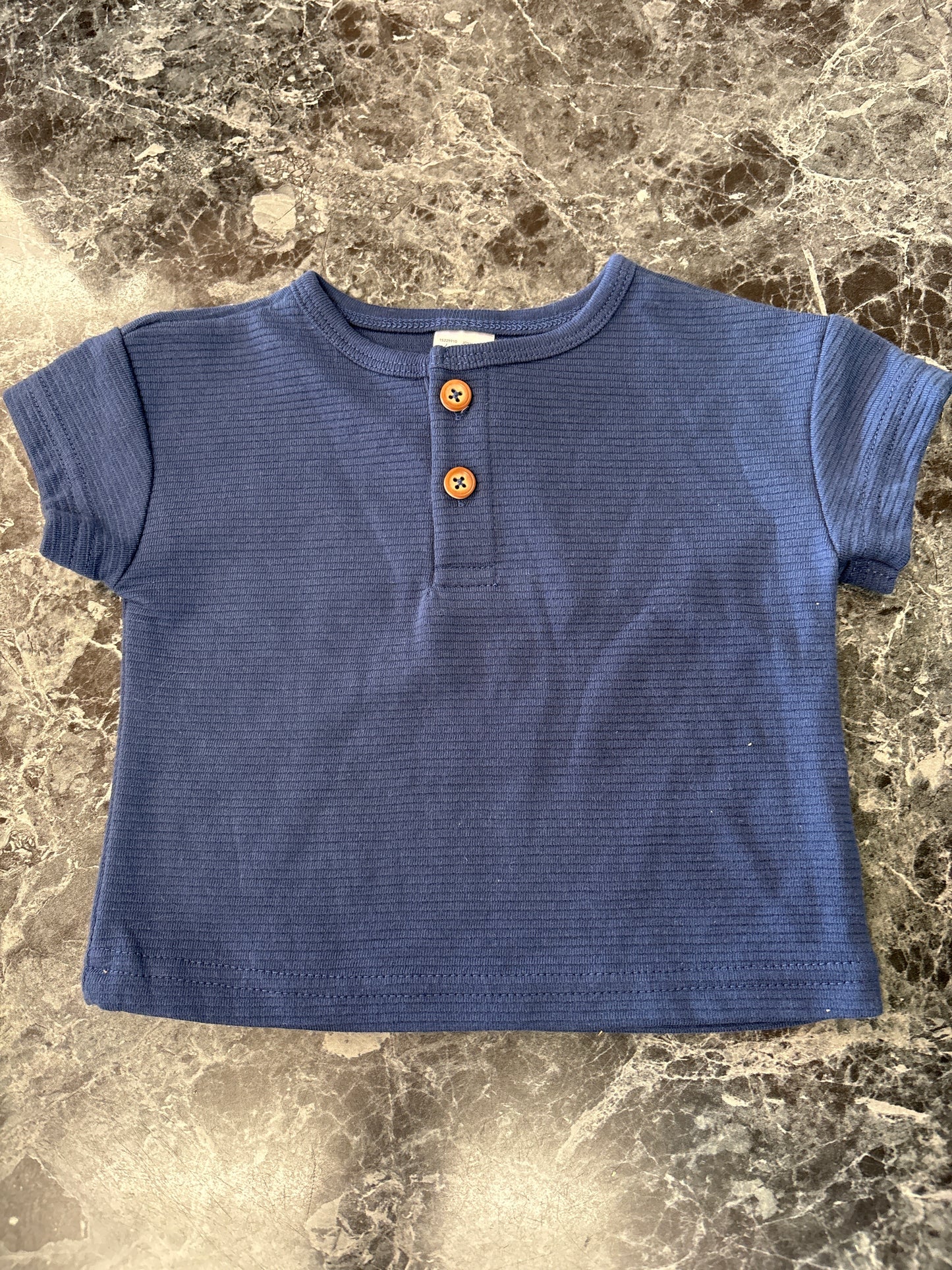 3m Navy Button Tee