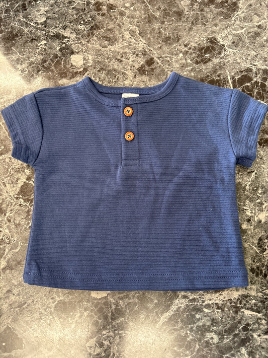 3m Navy Button Tee