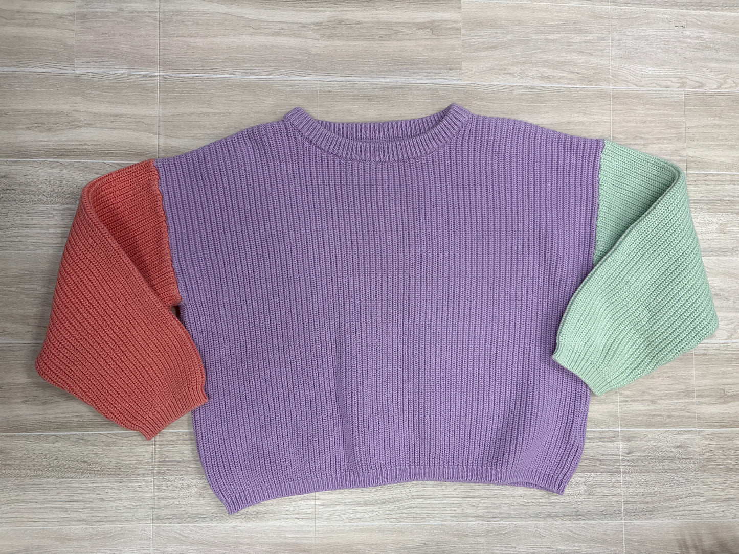 5/6 Lavender Colorblock Knit Sweater