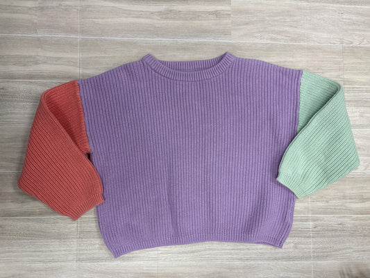 5/6 Lavender Colorblock Knit Sweater