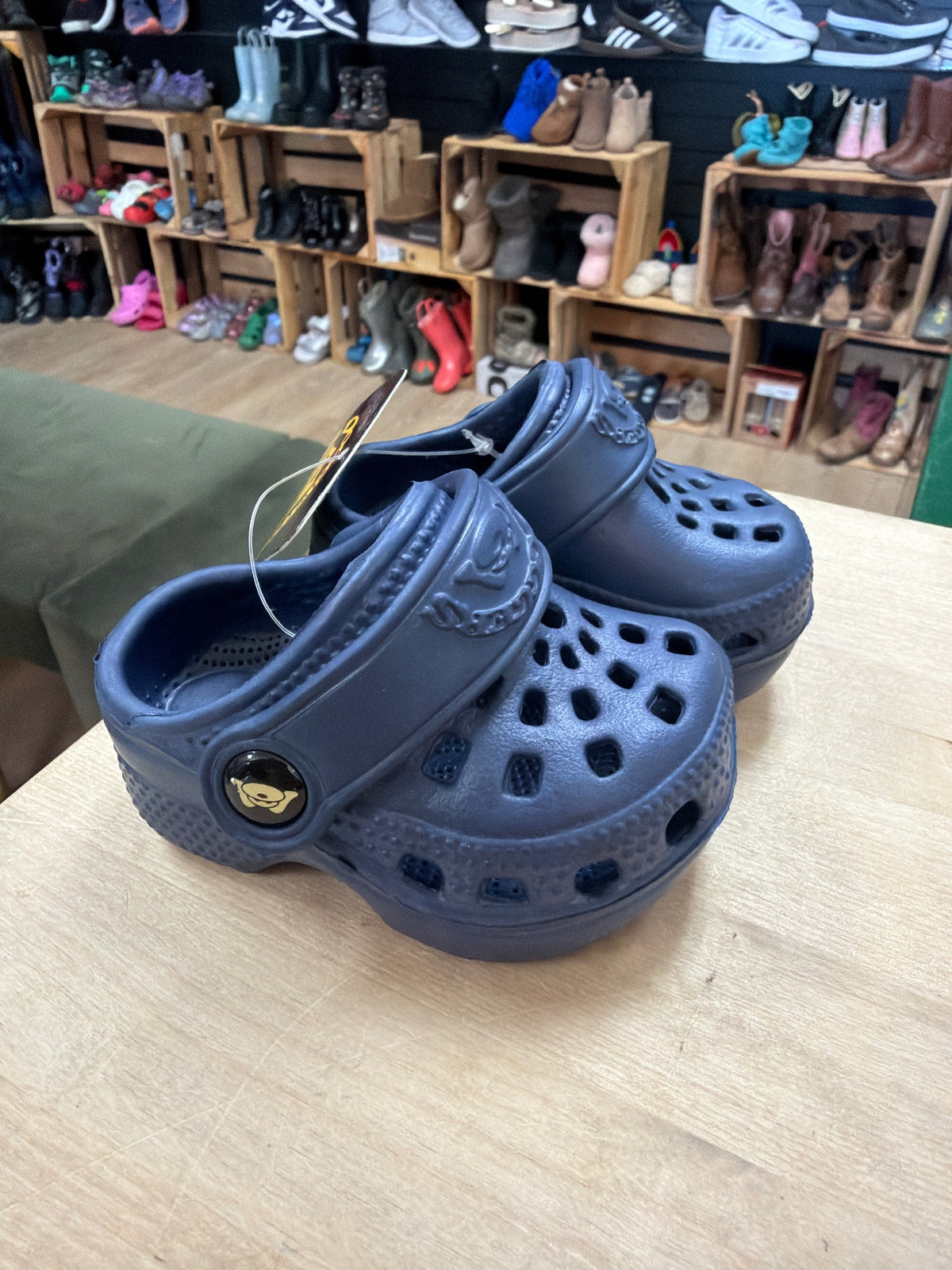 NWT 1/2 Navy Faux Crocs