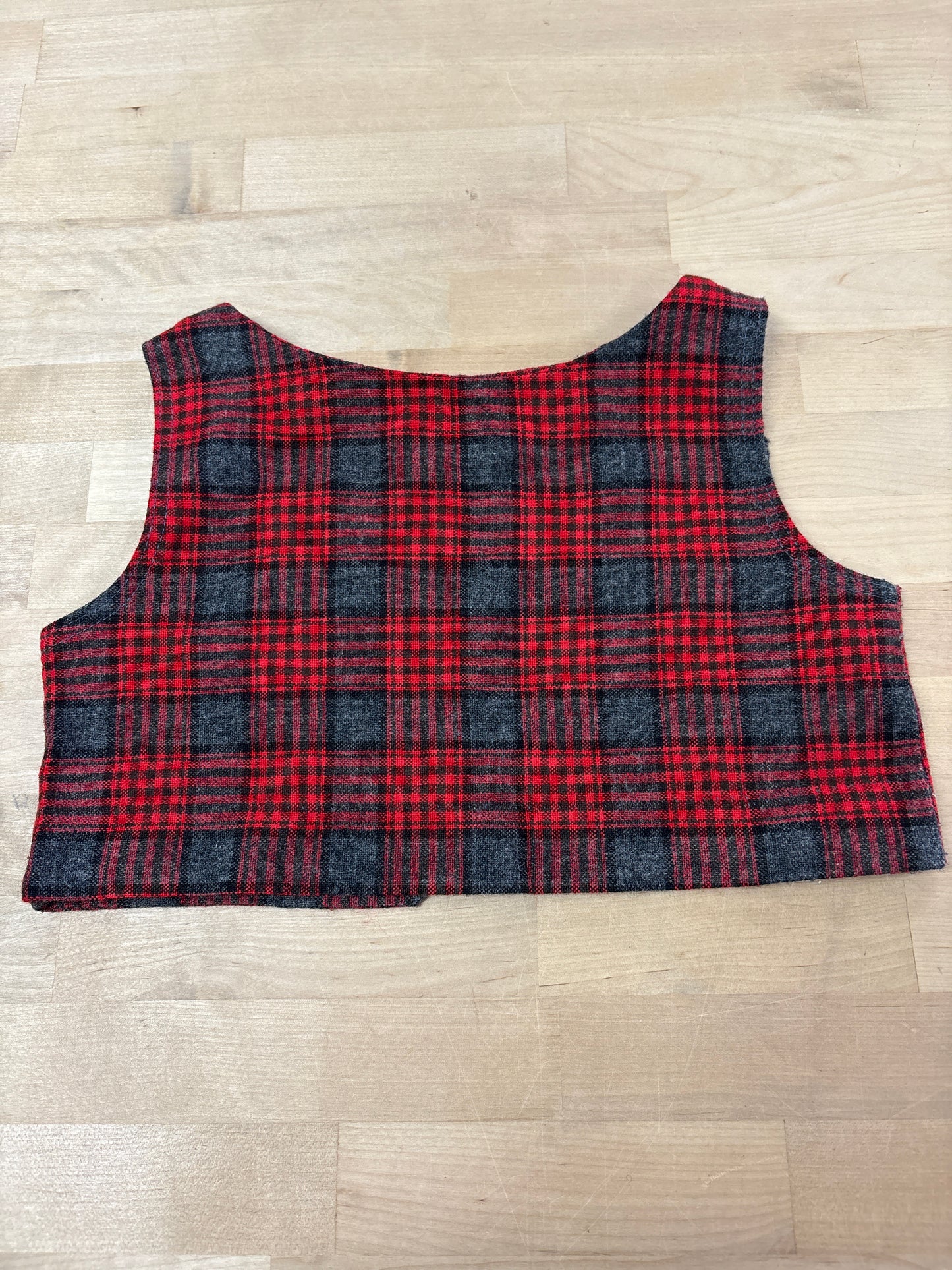 5T Vintage Plaid Crop Tank