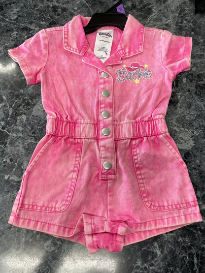 NWT 12m Hot Pink Barbie Denim Romper