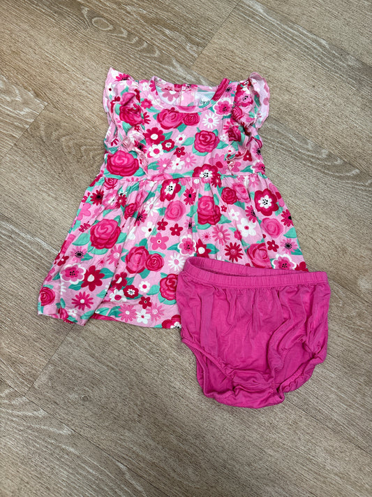 2T Birdie Bean Pink Multi Floral Dress + Bloomer Set