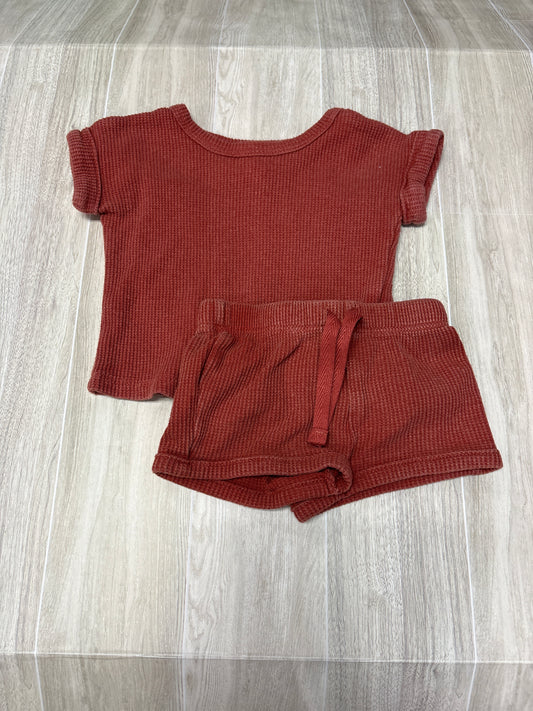 Newborn Rust Waffle Knit 2 Piece Set