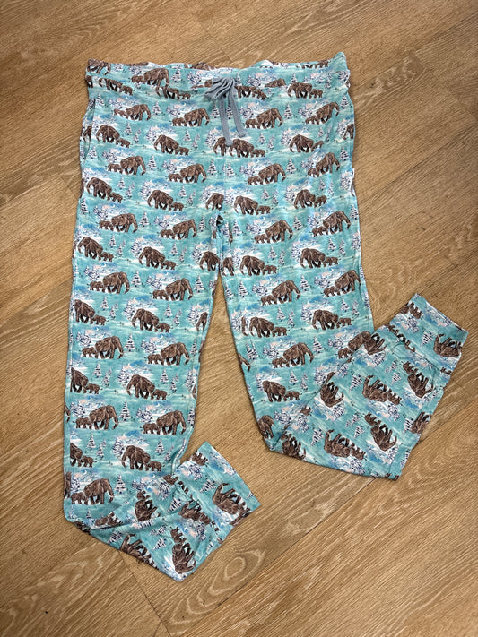 Womens XL Kind Thing Blue Mammoth Pajama Pant
