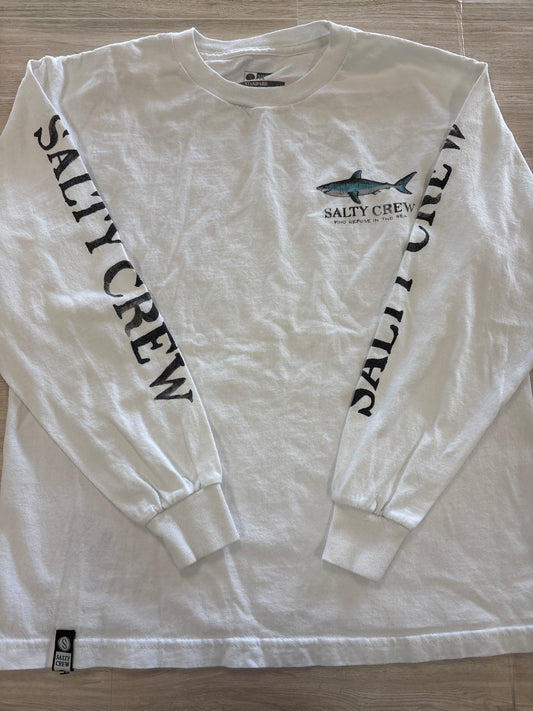 12/14 Salty Crew White Graphic Long Sleeve