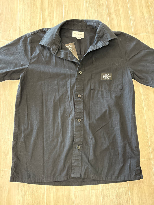 10/12 Black Calvin Klein Button Up Tee