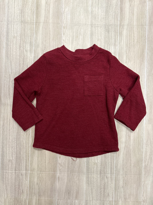 18m Maroon Ribbed Pocket Long Sleeve