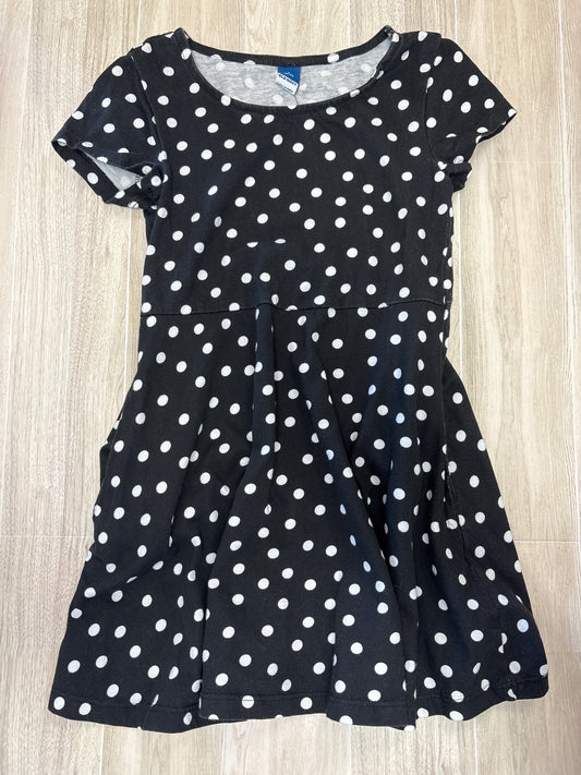 6/7 Black Polka Dotted Pocket Dress
