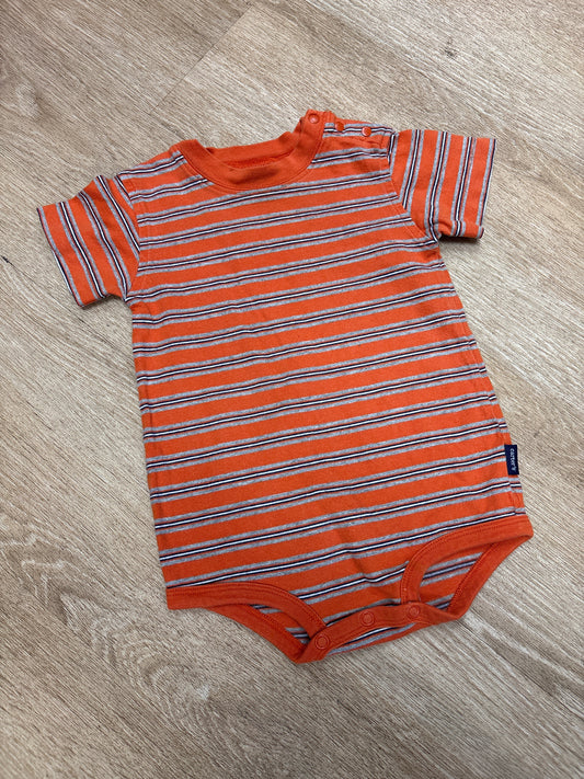 9-12m VINTAGE Carters Kids Orange/Grey Striped Onesie