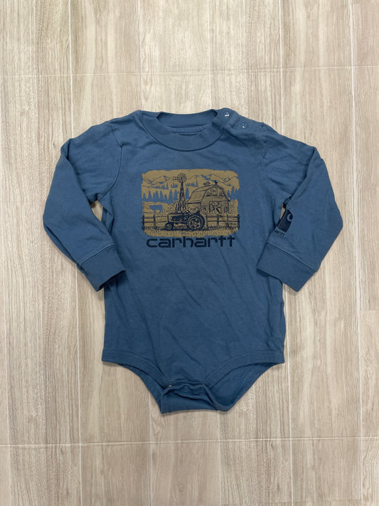 12m Carhartt Blue Tractor Onesie