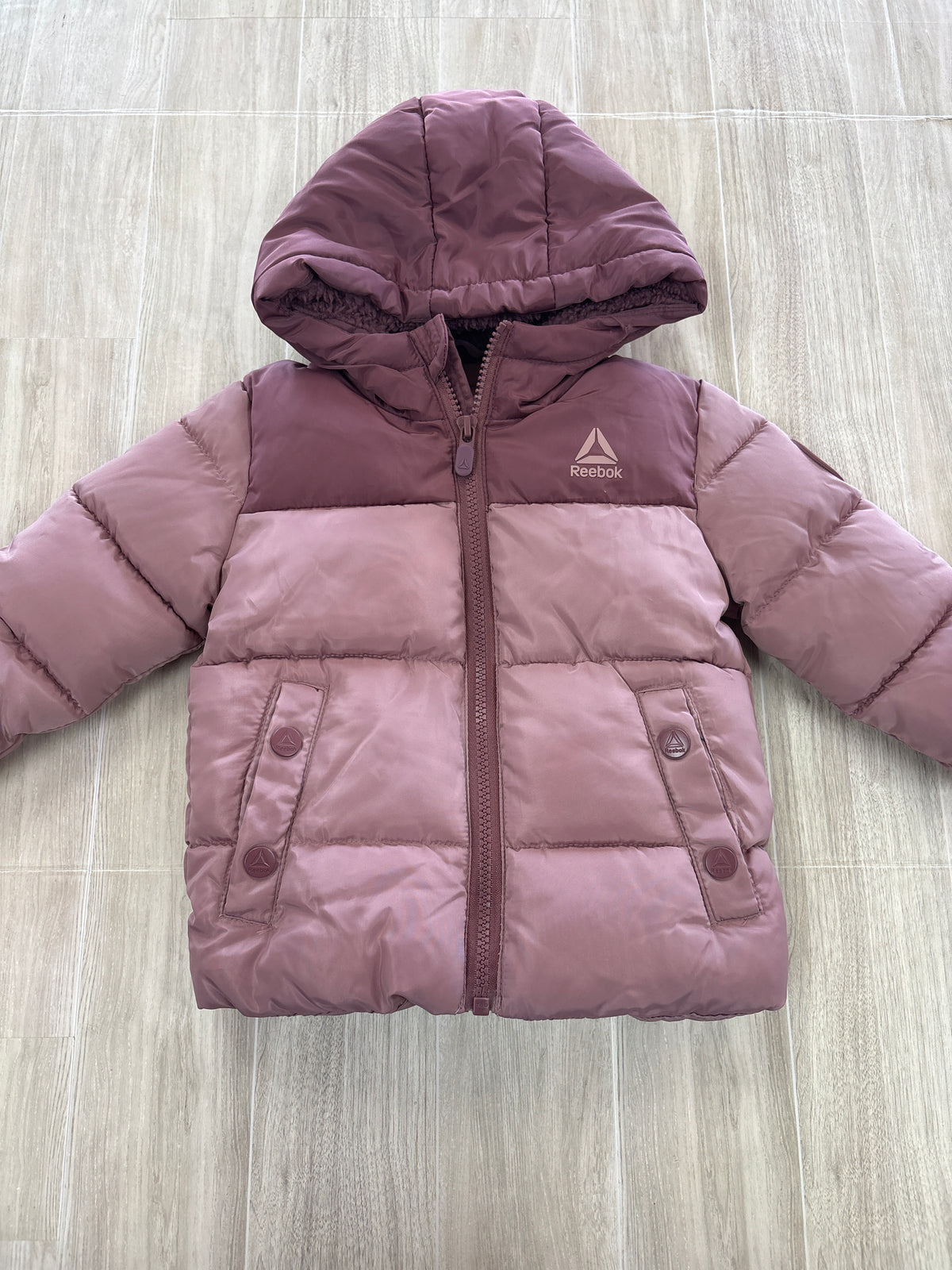 12m Mauve Reebok Hooded Puffer Jacket