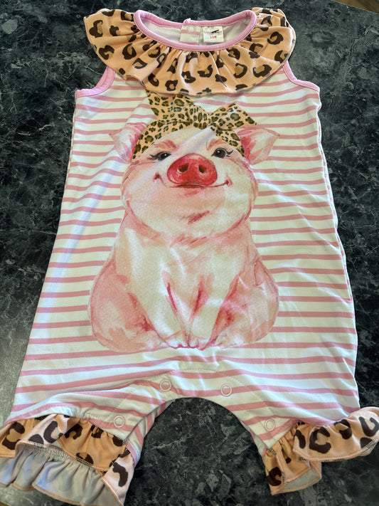 12m Striped Pig Tank Romper