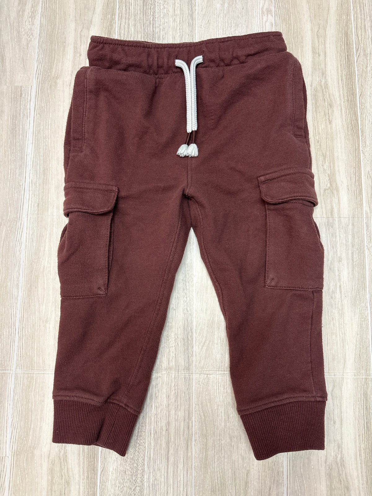 2T Dark Maroon Cargo Jogger Sweatpants