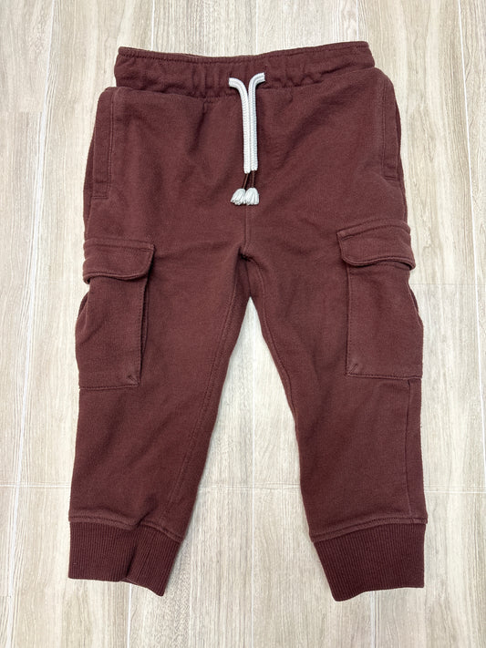 2T Dark Maroon Cargo Jogger Sweatpants