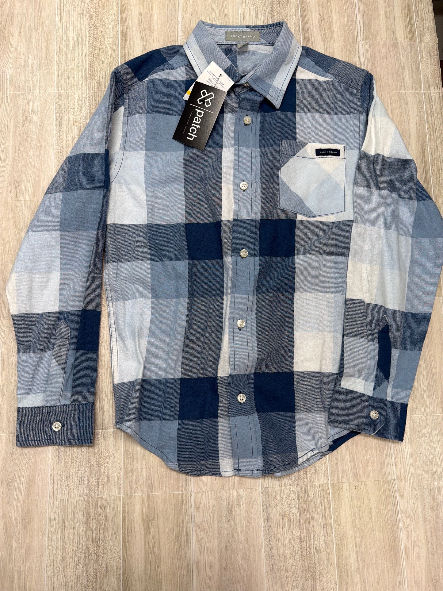 NWT 10/12 Blue Lucky Brand Plaid Flannel