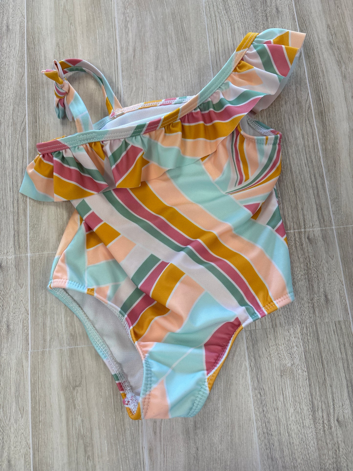 2T Pastel Pattern One Piece Swimsuit