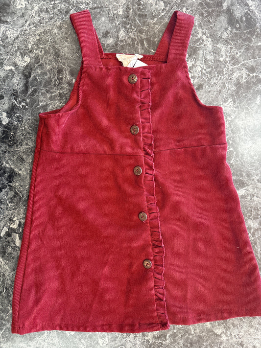 6 Corduroy Rust Tank Button Dress