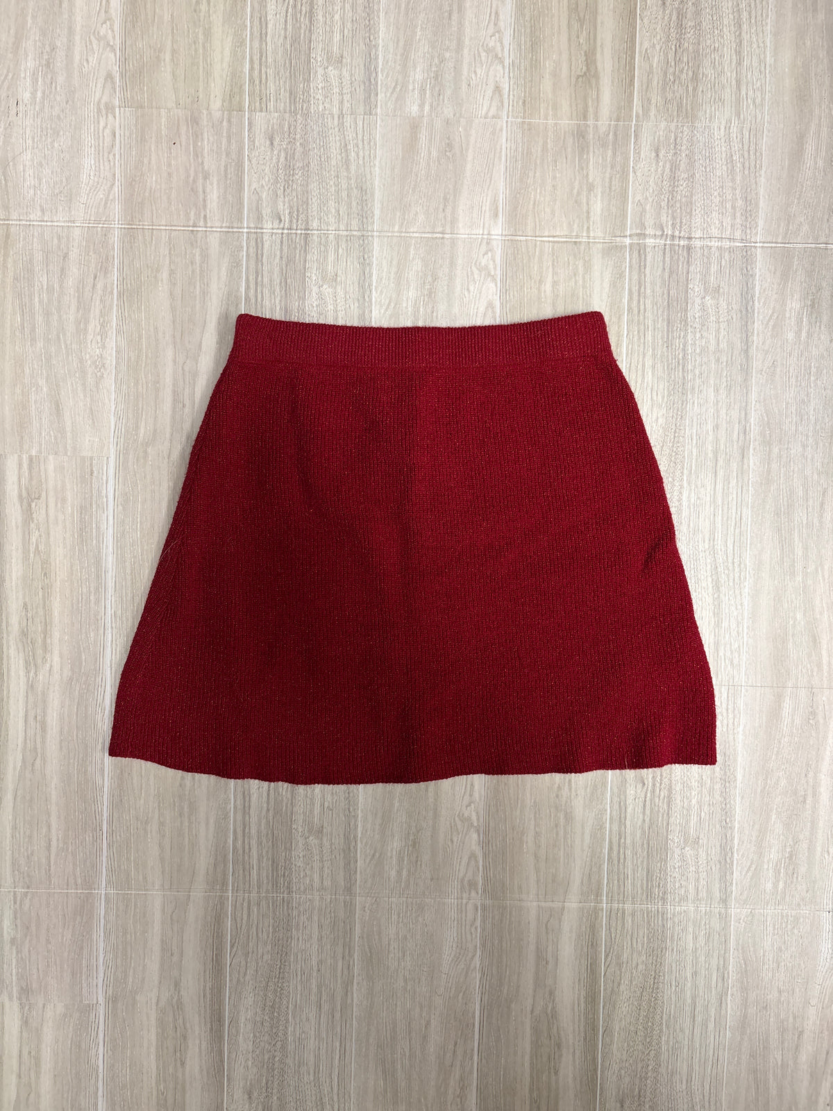 8 Red Knit Glitter Skirt