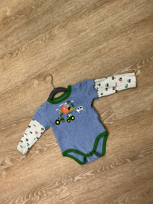 9-12m John Deere Long Sleeve Onesie